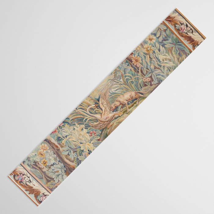 Antique 19th Century French Aubusson Landscape Tapestry with Swan Table Runner Gallery Image 3