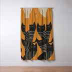 Abstract Black Cats Window Curtain Gallery Image 3