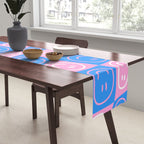 Retro happy face checkered pattern Table Runner Gallery Image 2