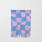 Retro happy face checkered pattern Wall Hanging Gallery Image 1
