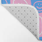 Retro happy face checkered pattern Bath Mat Gallery Image 2