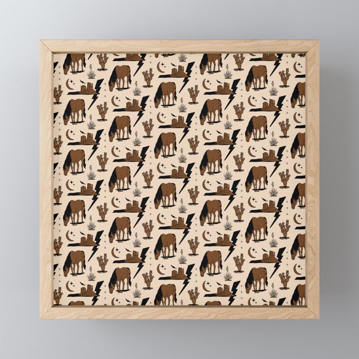 Electric Oasis - Black, Brown & Tan Mini Art Print Gallery Image 1