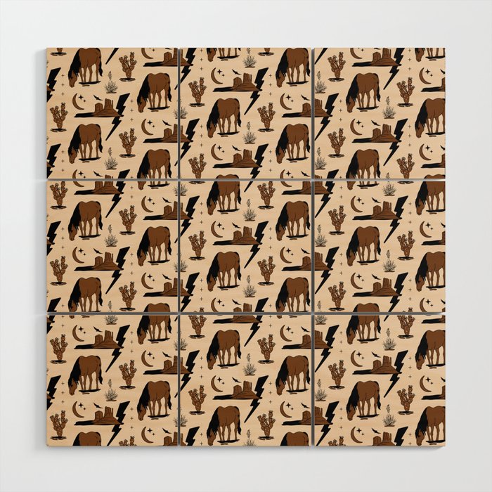 Electric Oasis - Black, Brown & Tan Wood Wall Art Gallery Image 1