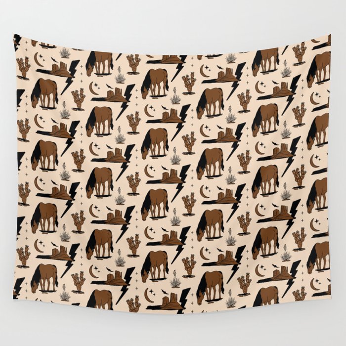 Electric Oasis - Black, Brown & Tan Wall Tapestry Gallery Image 4