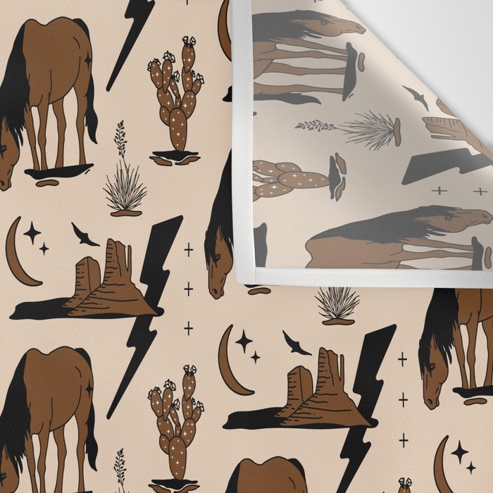 Electric Oasis - Black, Brown & Tan Wall Tapestry Gallery Image 3