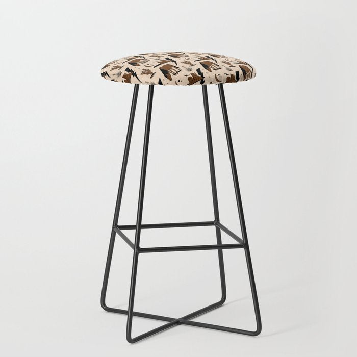 Electric Oasis - Black, Brown & Tan Stool Gallery Image 1