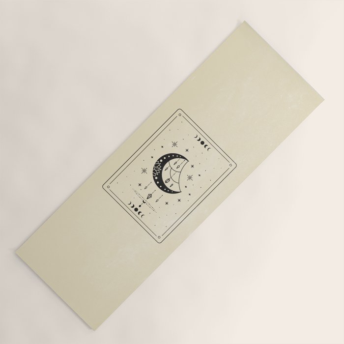 Mystic Moon & Stars: The Beige Edition Yoga Mat Gallery Image 1