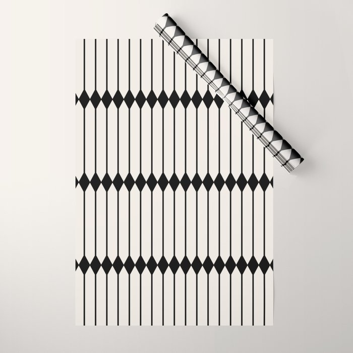 Minimal Geometric Pattern - Black Wrapping Paper Gallery Image 1