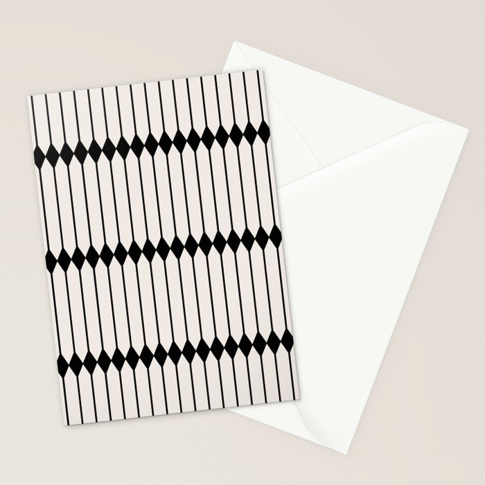 Minimal Geometric Pattern - Black Stationery Card Gallery Image 2