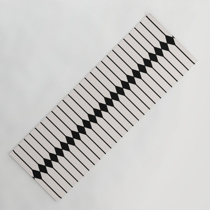 Minimal Geometric Pattern - Black Yoga Mat Gallery Image 1