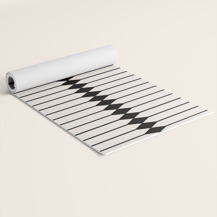 Minimal Geometric Pattern - Black Yoga Mat Gallery Image 2