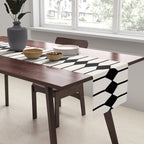 Minimal Geometric Pattern - Black Table Runner Gallery Image 2