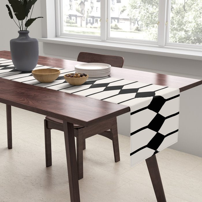 Minimal Geometric Pattern - Black Table Runner Gallery Image 2