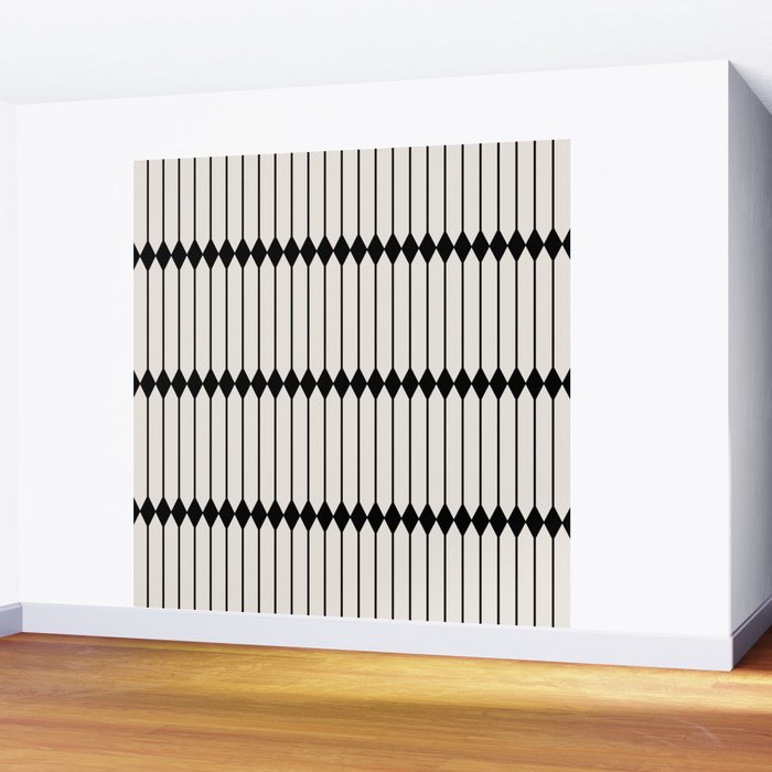 Minimal Geometric Pattern - Black Wall Mural Gallery Image 2