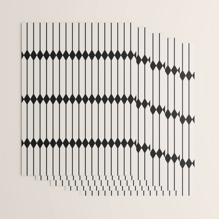 Minimal Geometric Pattern - Black Wrapping Paper Gallery Image 3