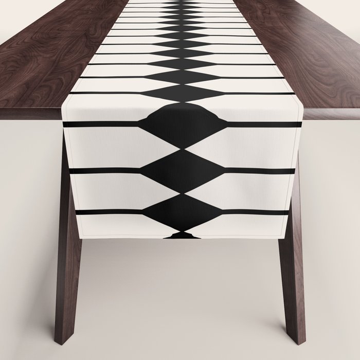 Minimal Geometric Pattern - Black Table Runner Gallery Image 1