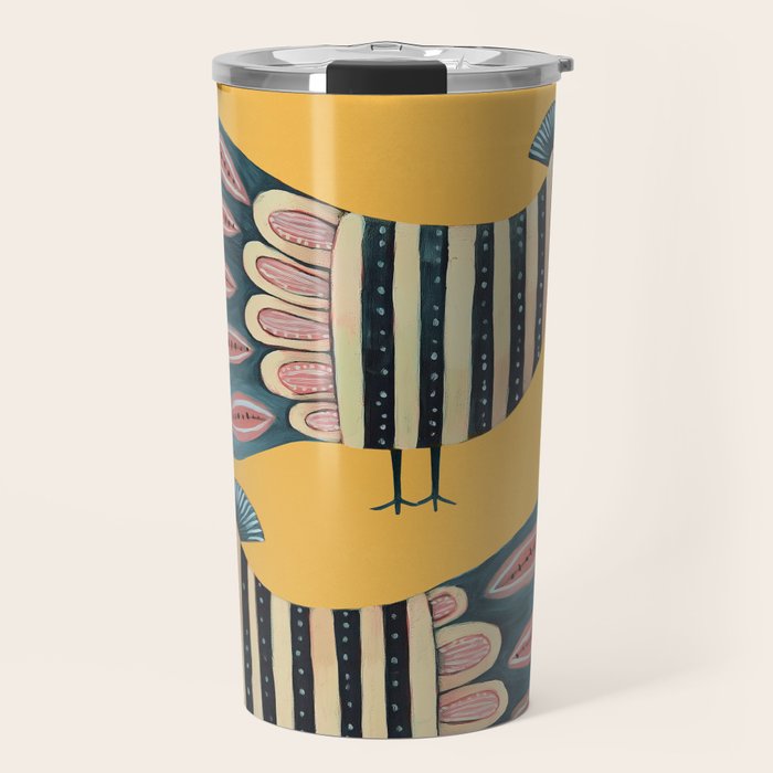 Striped Bird Pair II Travel Mug Gallery Image 1
