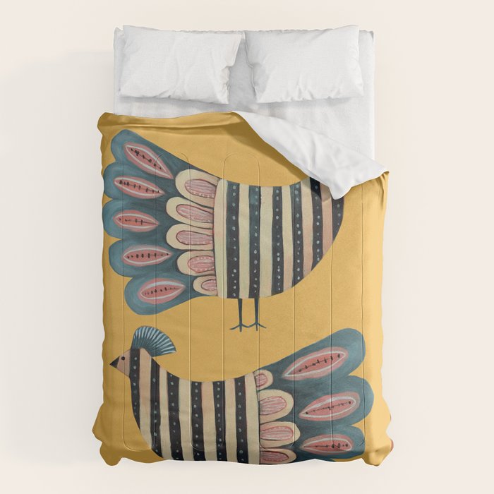 Striped Bird Pair II Comforter Gallery Image 1