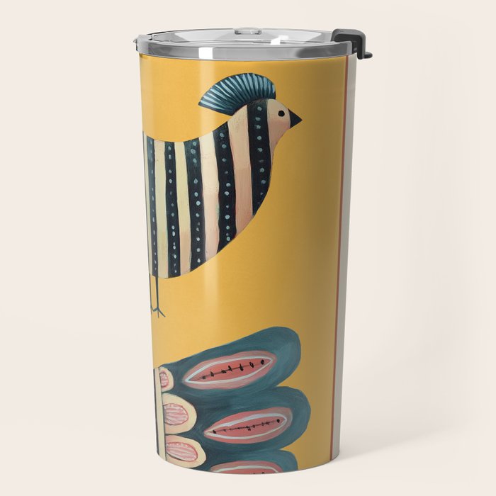 Striped Bird Pair II Travel Mug Gallery Image 2