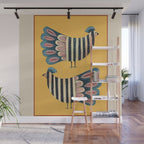 Striped Bird Pair II Wall Mural Gallery Image 1