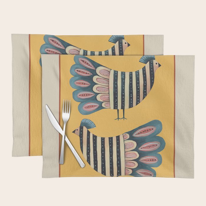 Striped Bird Pair II Placemat Gallery Image 1