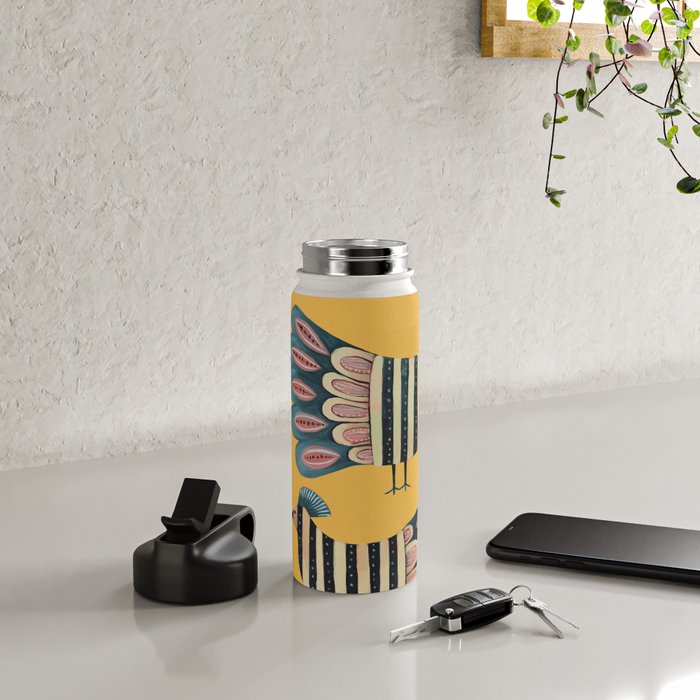Striped Bird Pair II Water Bottle Gallery Image 4