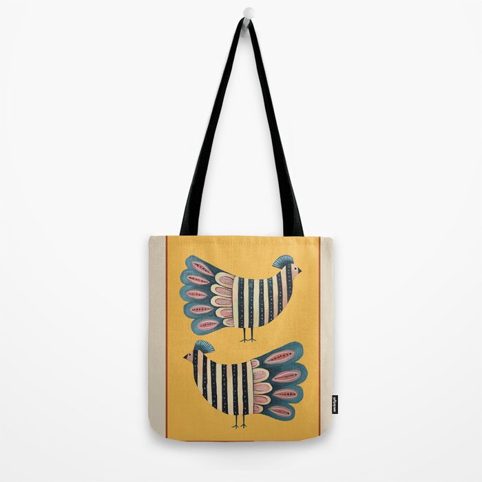 Striped Bird Pair II Tote Bag Gallery Image 2
