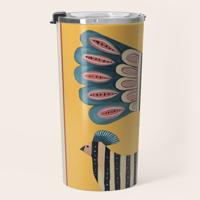 Striped Bird Pair II Travel Mug Gallery Image 3