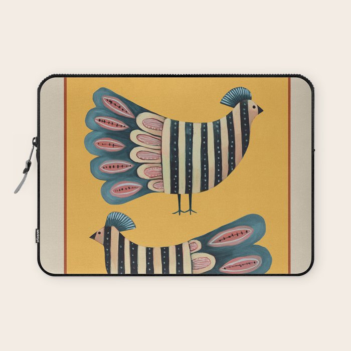 Striped Bird Pair II Laptop Sleeve Gallery Image 1