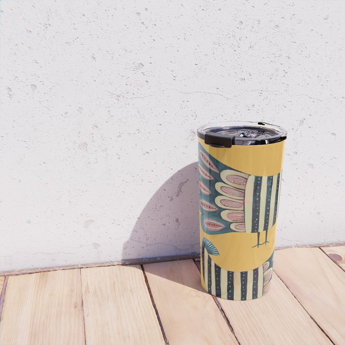 Striped Bird Pair II Travel Mug Gallery Image 4