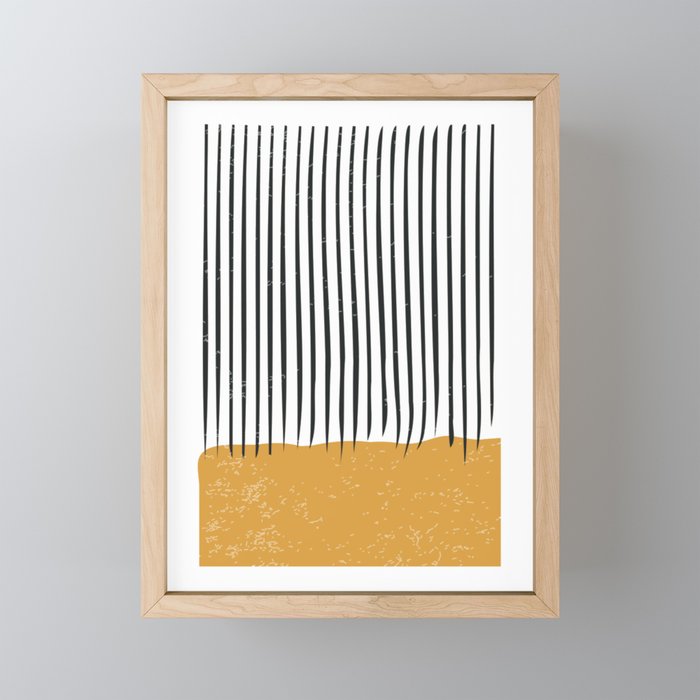 (White Background) Mid Century Modern Minimalist Rothko Inspired Color Field With Lines Geometric Style  Mini Art Print Gallery Image 1