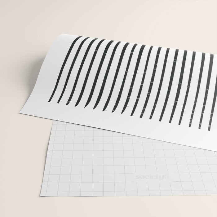 (White Background) Mid Century Modern Minimalist Rothko Inspired Color Field With Lines Geometric Style  Wrapping Paper Gallery Image 2