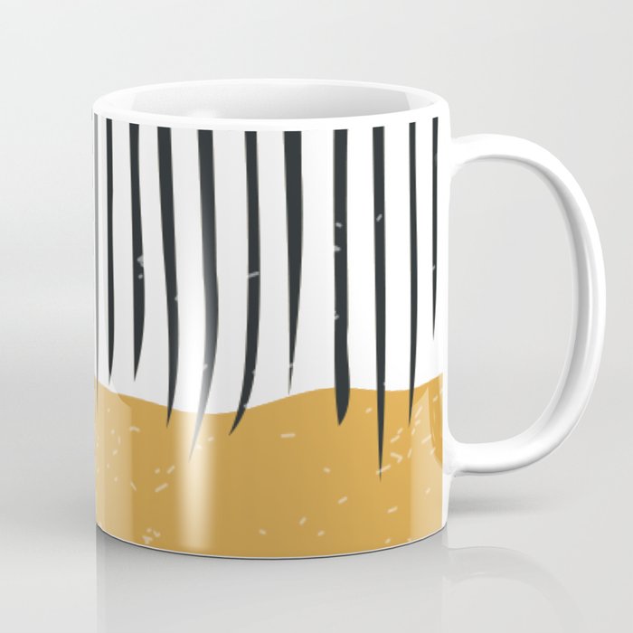 (White Background) Mid Century Modern Minimalist Rothko Inspired Color Field With Lines Geometric Style  Coffee Mug Gallery Image 1