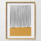 (White Background) Mid Century Modern Minimalist Rothko Inspired Color Field With Lines Geometric Style  Serving Tray Gallery Image 1
