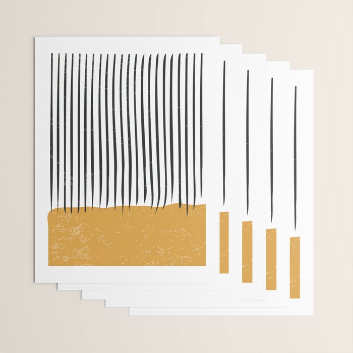 (White Background) Mid Century Modern Minimalist Rothko Inspired Color Field With Lines Geometric Style  Wrapping Paper Gallery Image 3