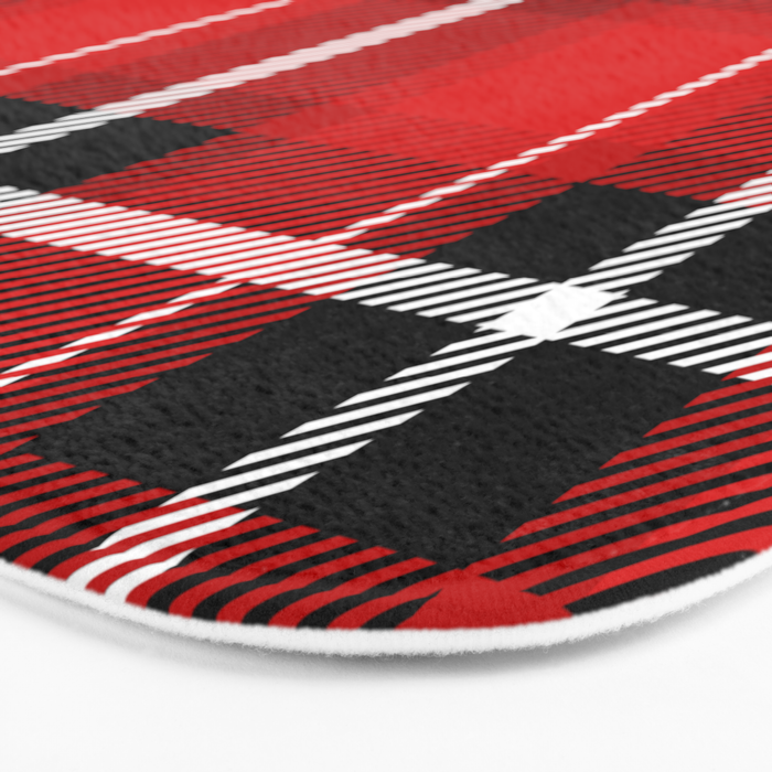 Red + Black Plaid Bath Mat Gallery Image 3