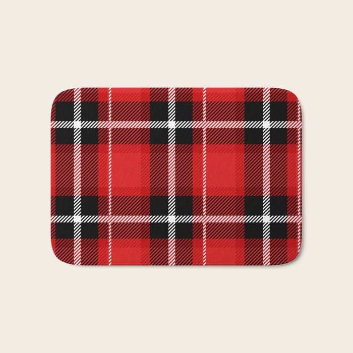 Red + Black Plaid Bath Mat Gallery Image 1