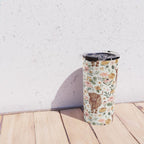 Cate & Rainn® Charlotte Floral Highland Cow Travel Mug Gallery Image 4