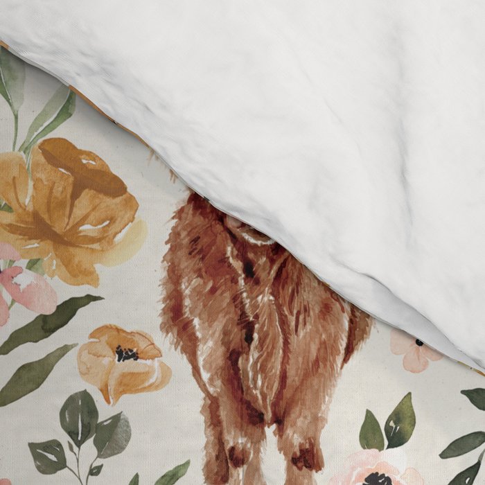 Cate & Rainn® Charlotte Floral Highland Cow Comforter Gallery Image 4