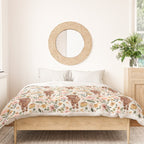 Cate & Rainn® Charlotte Floral Highland Cow Duvet Cover Gallery Image 3