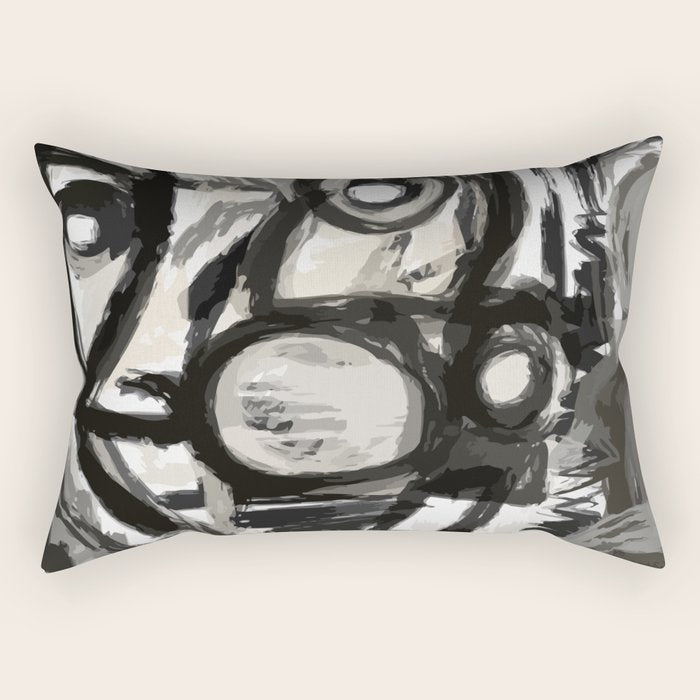 Grey Street art graffiti expressionist Rectangular Pillow Gallery Image 2