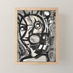 Grey Street art graffiti expressionist Mini Art Print Gallery Image 1