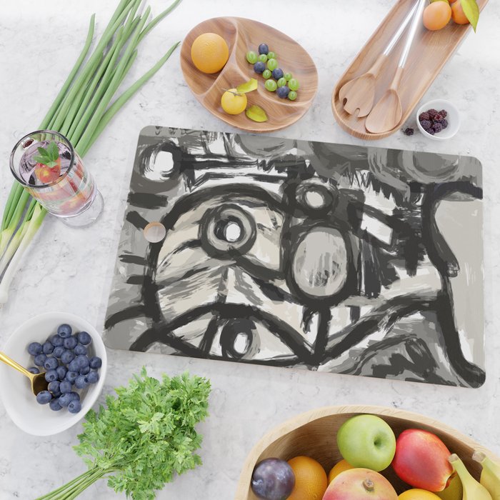 Grey Street art graffiti expressionist Cutting Board Gallery Image 2
