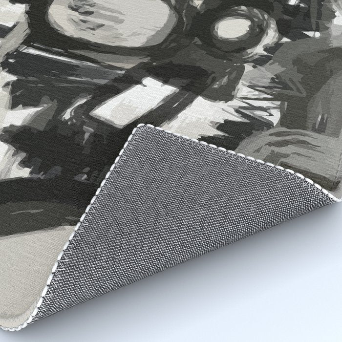 Grey Street art graffiti expressionist Rug Gallery Image 4