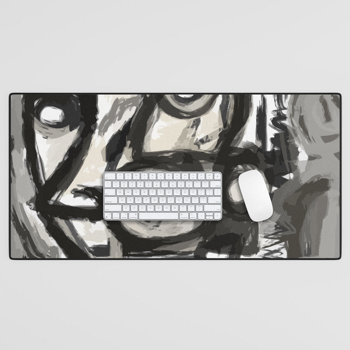 Grey Street art graffiti expressionist Desk Mat Gallery Image 1