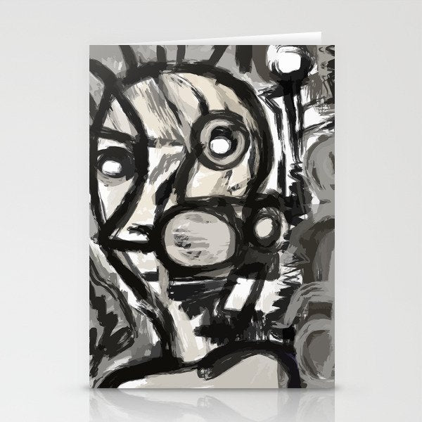 Grey Street art graffiti expressionist Stationery Card Gallery Image 2