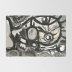 Grey Street art graffiti expressionist Rug Gallery Image 2