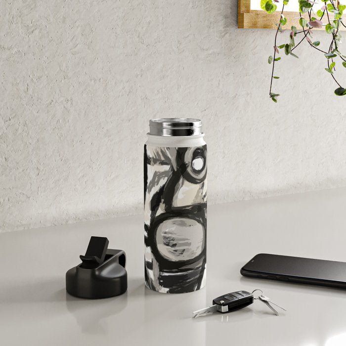 Grey Street art graffiti expressionist Water Bottle Gallery Image 4
