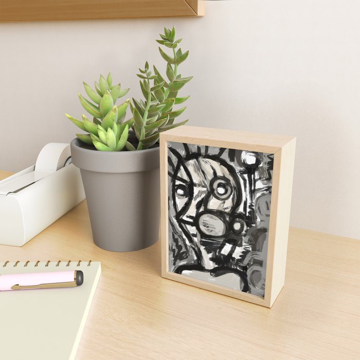 Grey Street art graffiti expressionist Mini Art Print Gallery Image 2