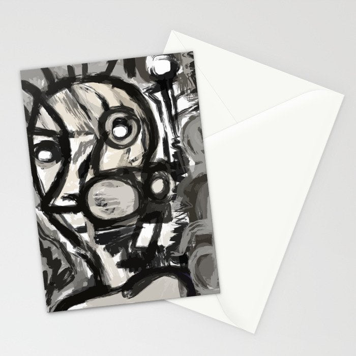 Grey Street art graffiti expressionist Stationery Card Gallery Image 2